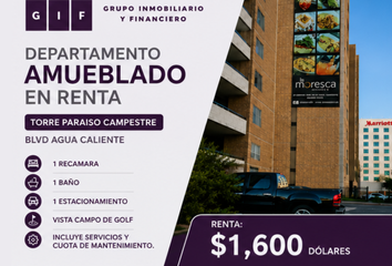 Departamento en  Club Campestre De Tijuana, Boulevard Agua Caliente 11311, Chapultepec, Tijuana, Baja California, 22420, Mex
