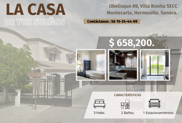 Casa en condominio en  Obélisque 8, Montecarlo, Hermosillo, Sonora, México
