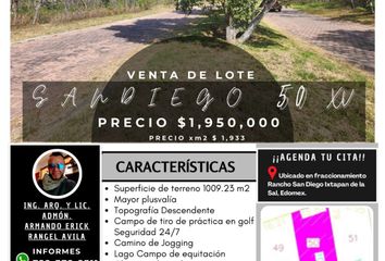 Lote de Terreno en  Fraccionamiento Rancho San Diego, Tonatico - Taxco, Ixtapan De La Sal, Estado De México, México