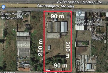 Venta marco lote 18,000 m2 con 90 metros de frente sobre av. Francisco I Madero Pte. Morelia Michoacán