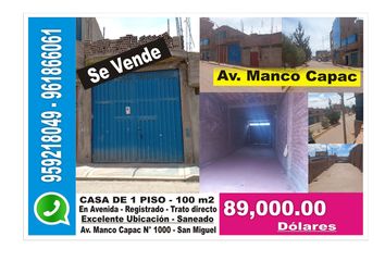 Casa en  Avenida Manco Capac, Juliaca, San Román, Puno, 21102, Per