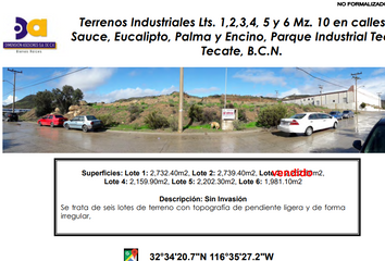Lote de Terreno en  Parque Industrial Tecate, Tijuana-mexicali, Tecate, Baja California, México