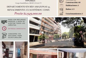 Departamento en  Río Amazonas 35, Colonia Renacimiento, Cuauhtémoc, Ciudad De México, Cdmx, México