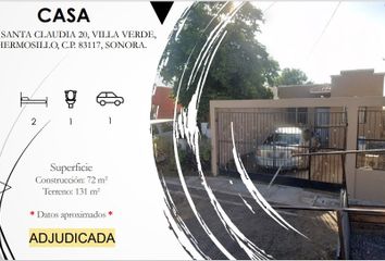 Casa en fraccionamiento en  Santa Claudia, Villa Verde, Hermosillo, Sonora, México
