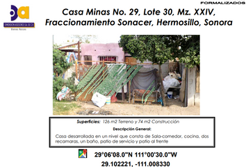 Casa en  De Minas No. 29, Seccion 562, Hermosillo, Sonora, México