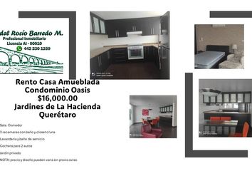 Casa en condominio en  Privada Oasis Residencial, Jardines De La Hacienda, Santiago De Querétaro, Querétaro, 76180, Mex