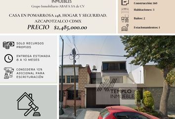 Casa en  Pomarrosa 248, Hogar Y Seguridad, Azcapotzalco, Cdmx, México